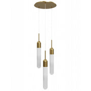 Avenue Lighting Tribeca 3Lt Pendant/Multi Port , Brass/White