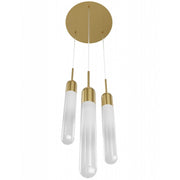 Avenue Lighting Tribeca 3Lt Pendant/Multi Port , Brass/White