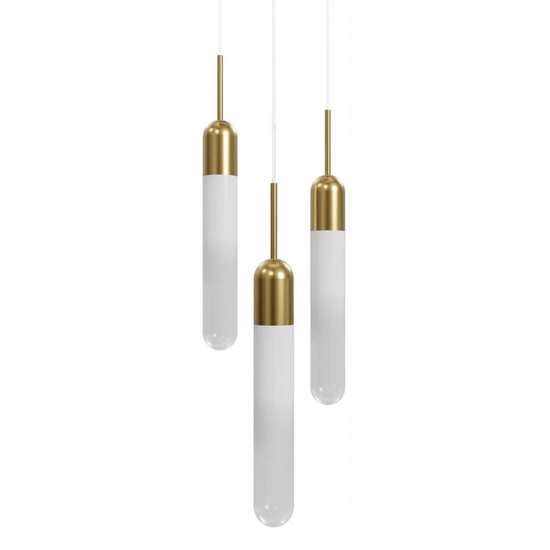 Avenue Lighting Tribeca 3Lt Pendant/Multi Port , Brass/White