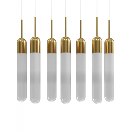 Avenue Lighting Tribeca 7Lt 10" Pendant/Multi Port , Brass/White