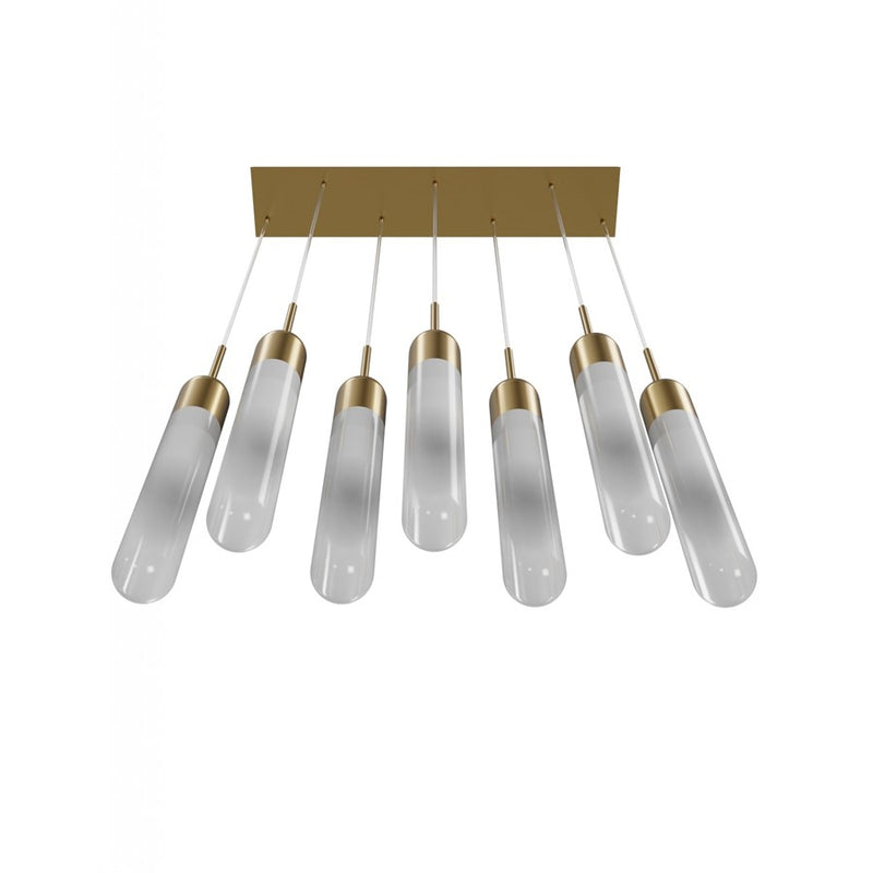 Avenue Lighting Tribeca 7Lt 10" Pendant/Multi Port , Brass/White - HF7407-AB