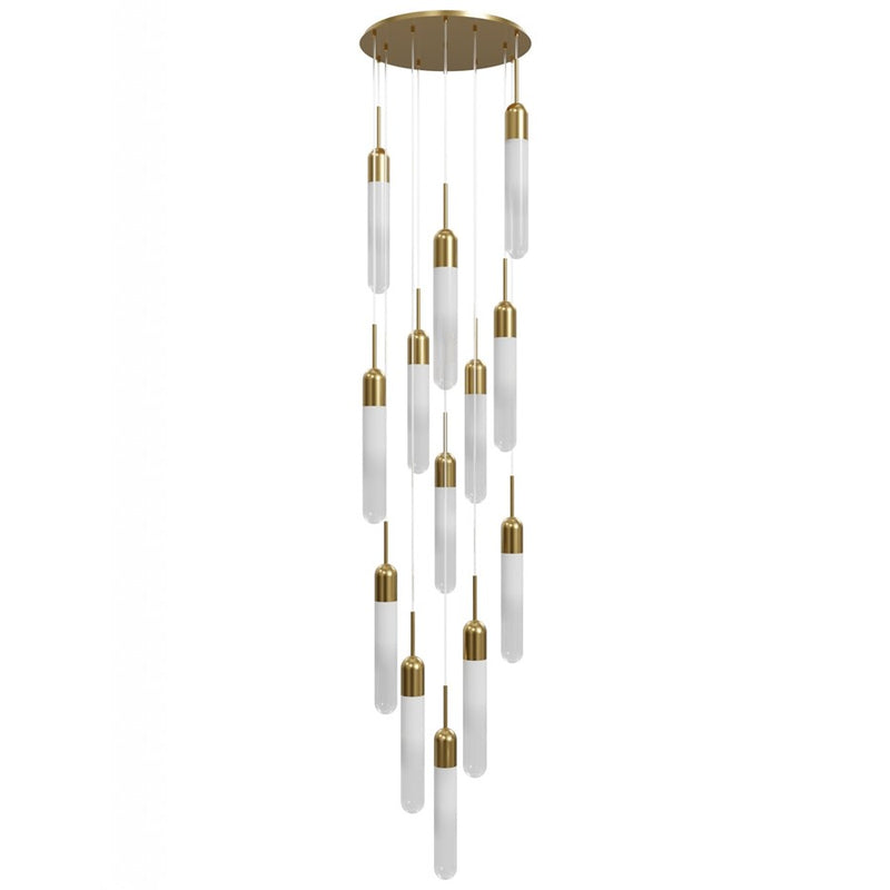 Avenue Lighting Tribeca 13Lt 10" Pendant/Multi Port , Brass/White - HF7413-AB