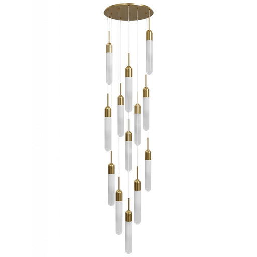 Avenue Lighting Tribeca 13Lt 10" Pendant/Multi Port , Brass/White