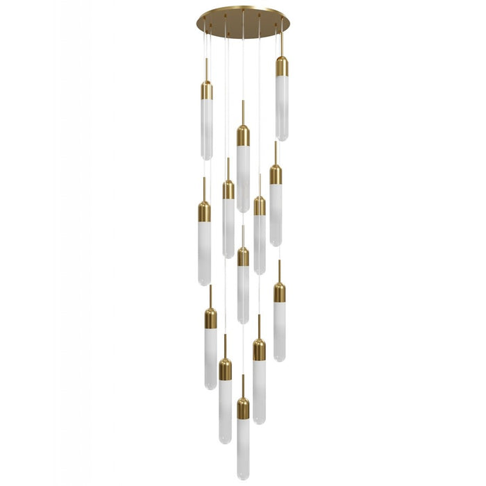 Avenue Lighting Tribeca 13Lt 10" Pendant/Multi Port , Brass/White