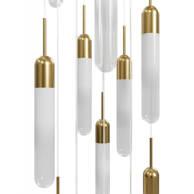 Avenue Lighting Tribeca 13Lt 10" Pendant/Multi Port , Brass/White - HF7413-AB