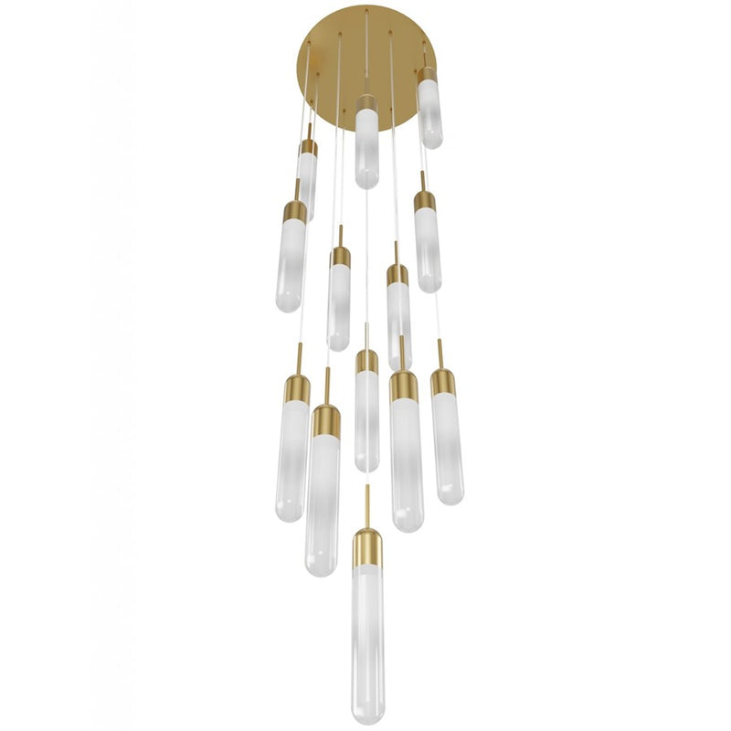 Avenue Lighting Tribeca 13Lt 10" Pendant/Multi Port , Brass/White - HF7413-AB