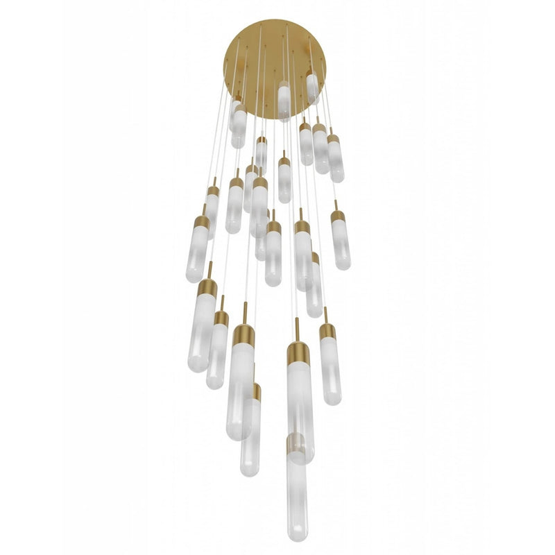 Avenue Lighting Tribeca 25 Light Pendant, Aged Brass/White