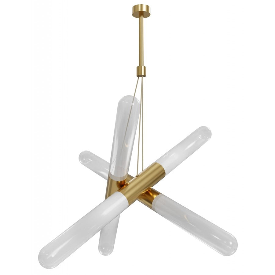 Avenue Lighting Tribeca 6 Light 22" Pendant, Aged Brass/White - HF7433-AB