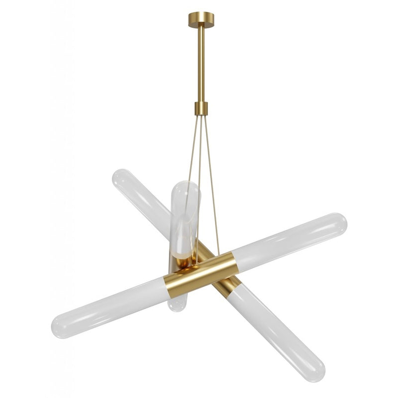 Avenue Lighting Tribeca 6 Light 22" Pendant, Aged Brass/White - HF7433-AB