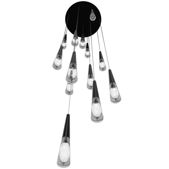 Avenue Lighting Encino 13 Light 140" Pendant/Multi Port , Gun Metal