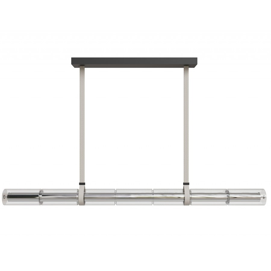 Avenue Lighting 64"W Tubular LED Pendant, Ivory/Clear Glass - AEHF7800-IVY