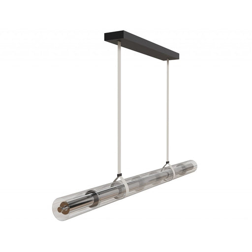 Avenue Lighting 64"W Tubular LED Pendant, Ivory/Clear Glass