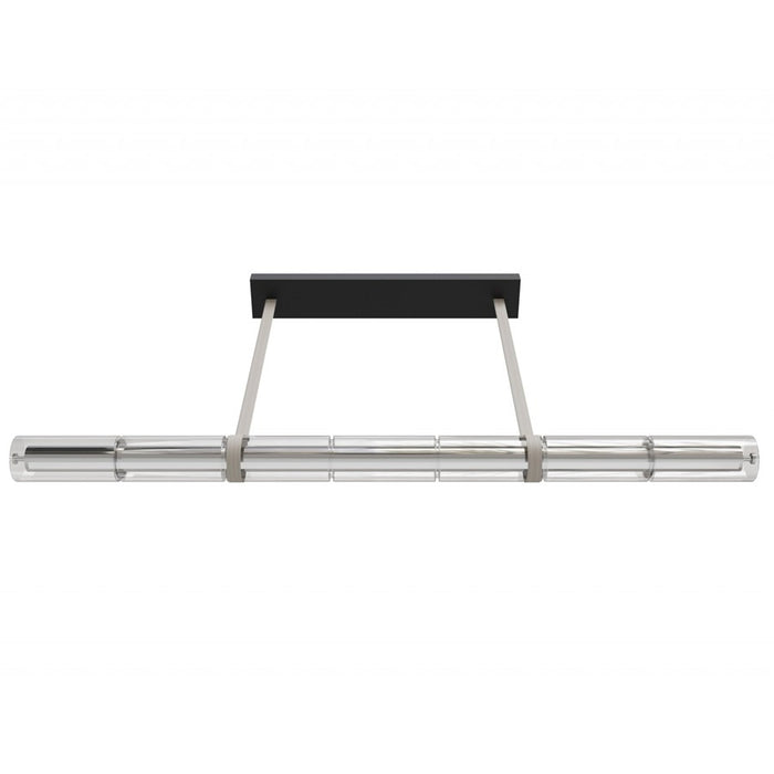 Avenue Lighting 64"W Tubular LED Pendant, Ivory/Clear Glass