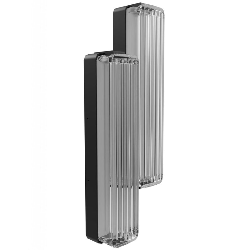 Avenue Lighting Fremont 2-Light LED Bar, Black/Ribbed Glass - AEHF7882-BK