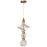 Avenue Lighting Avra LED 20" Pendant, Aged Brass/Top Stacked Glass