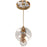 Avenue Lighting Avra LED 20" Pendant, Aged Brass/Top Stacked Glass
