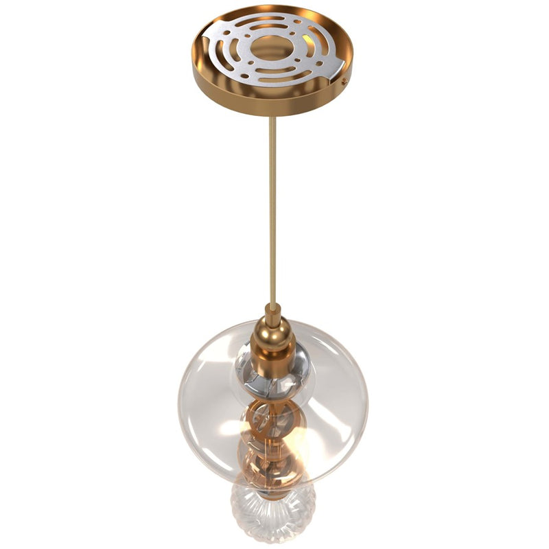 Avenue Lighting Avra LED 20" Pendant, Aged Brass/Top Stacked Glass - HF7900-AB