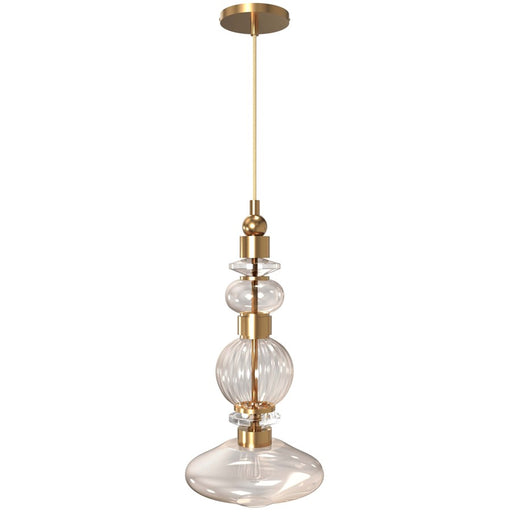 Avenue Lighting Avra LED 20" Pendant, Brass/Bottom Stacked Glass - HF7901-AB