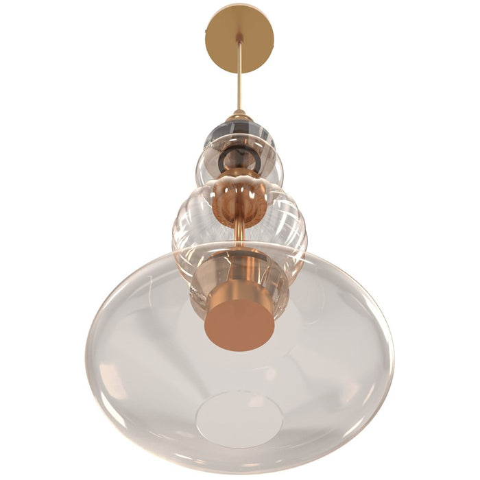 Avenue Lighting Avra LED 20" Pendant, Brass/Bottom Stacked Glass
