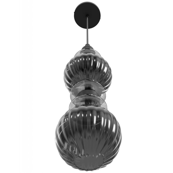Avenue Lighting Avra 2 Light 18" Pendant, Black/Black