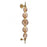 Avenue Zayna 5-Light 38"H LED Wall Sconce, Brass/Brown Glass