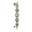 Avenue Zayna 5-Light 38"H LED Wall Sconce, Brass/Green Glass