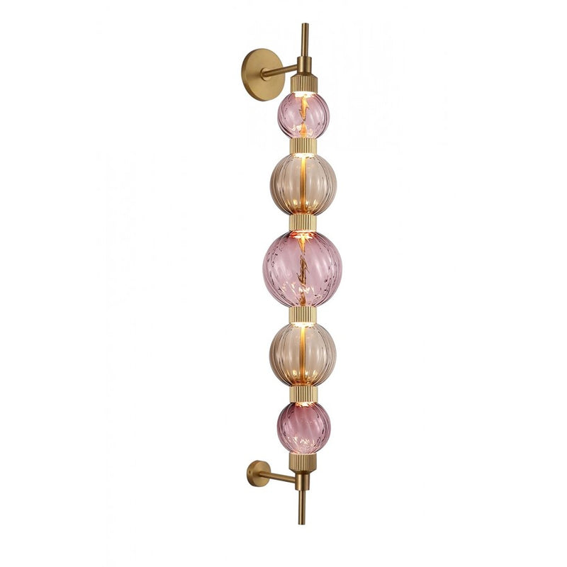 Avenue Zayna 5-Light 38"H LED Sconce, Brass/Brown and Purple