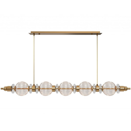 Avenue Lighting Avra 5 Light 5" Pendant, Aged Brass/Clear - HF7955-AB