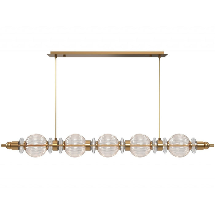 Avenue Lighting Avra 5 Light 5" Pendant, Aged Brass/Clear - HF7955-AB
