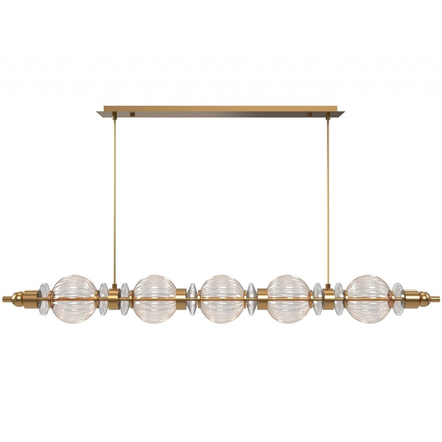 Avenue Lighting Avra 5 Light 5" Pendant, Aged Brass/Clear - HF7955-AB