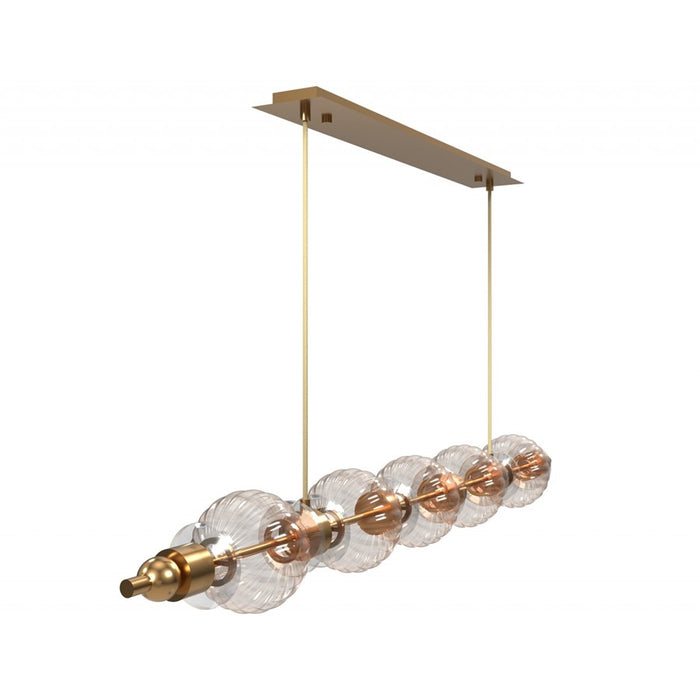 Avenue Lighting Avra 5 Light 5" Pendant, Aged Brass/Clear