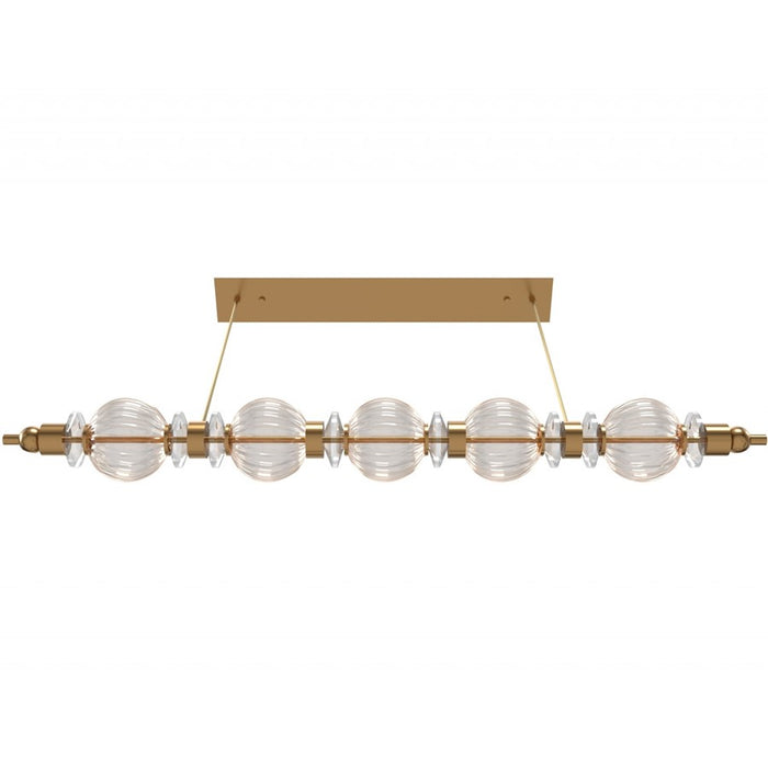 Avenue Lighting Avra 5 Light 5" Pendant, Aged Brass/Clear