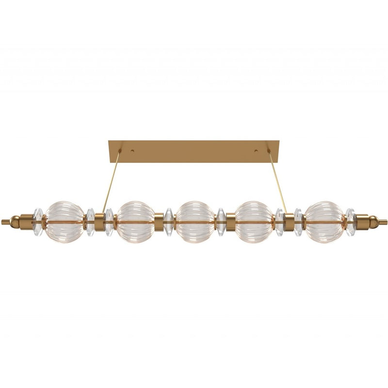 Avenue Lighting Avra 5 Light 5" Pendant, Aged Brass/Clear - HF7955-AB