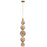 Avenue Zayna 5-Light 36"H LED Pendant, Brass/Brown Glass - AEHF7960-AB-BRN