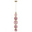 Avenue Lighting Zayna 5-Light 36"H LED Pendant, Brass/Purple