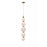 Avenue Zayna 5-Light 36"H LED Pendant, Brass/White Glass