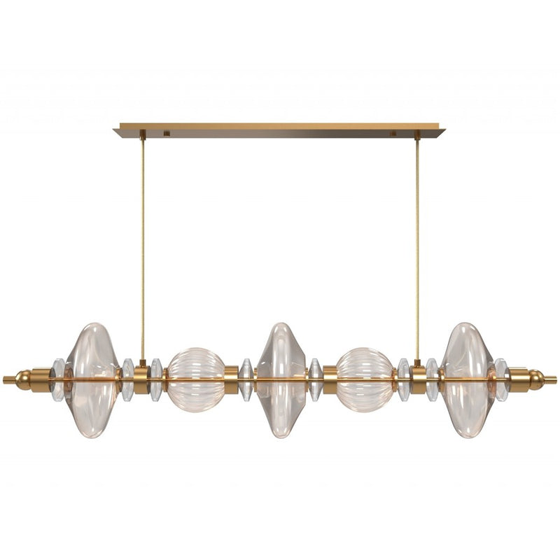 Avenue Lighting Avra 5 Light 9" Pendant, Aged Brass/Clear