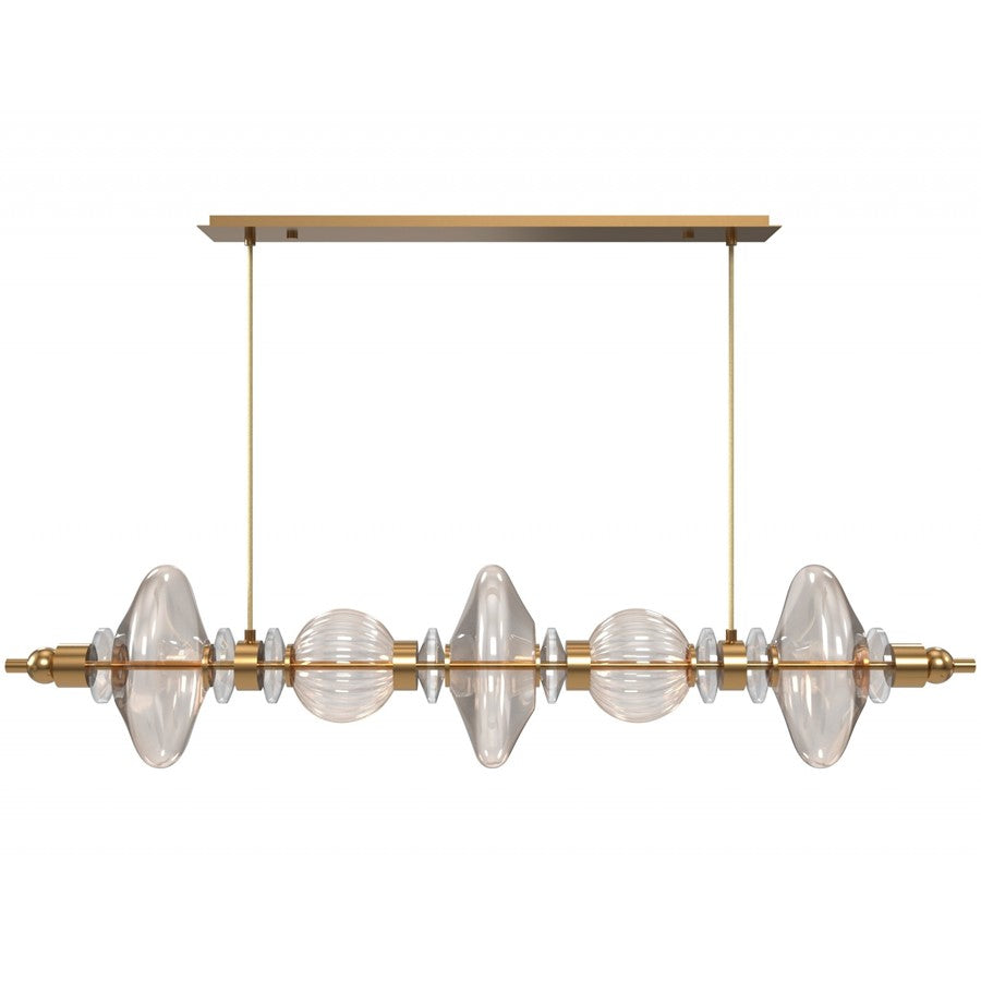 Avenue Lighting Avra 5 Light 9" Pendant, Aged Brass/Clear - HF7977-AB