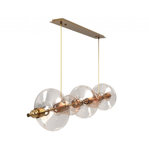 Avenue Lighting Avra 5 Light 9" Pendant, Aged Brass/Clear