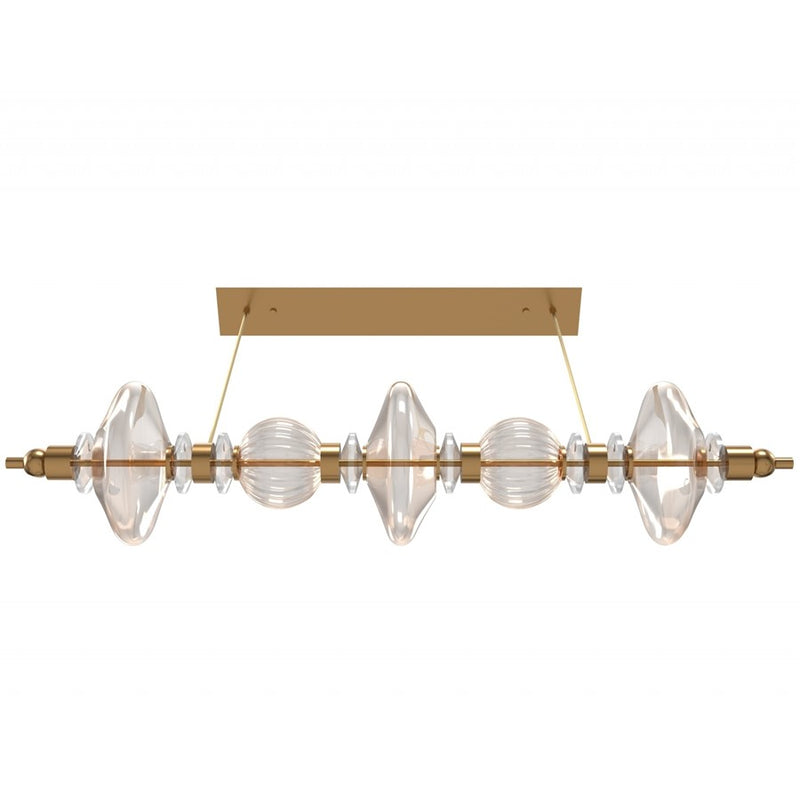 Avenue Lighting Avra 5 Light 9" Pendant, Aged Brass/Clear - HF7977-AB