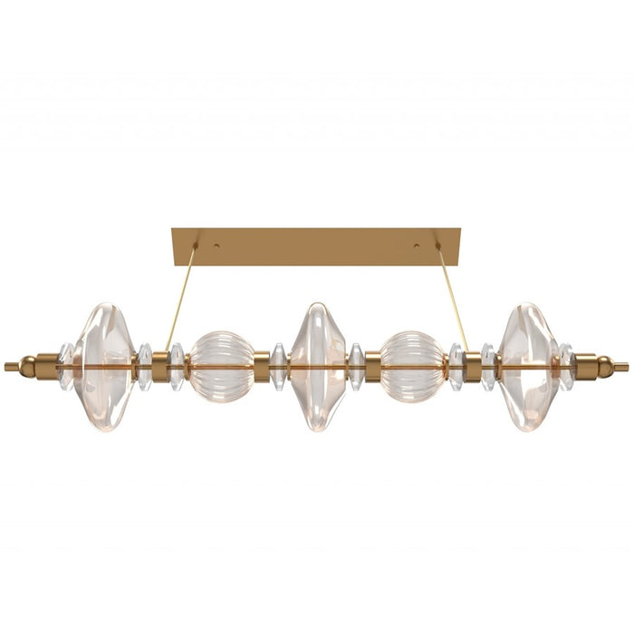 Avenue Lighting Avra 5 Light 9" Pendant, Aged Brass/Clear