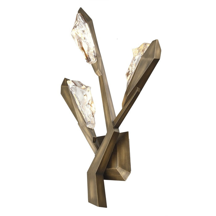 Avenue Geneva 3-Light 26"H LED Sconce, Rusted Gold/Clear Crystal