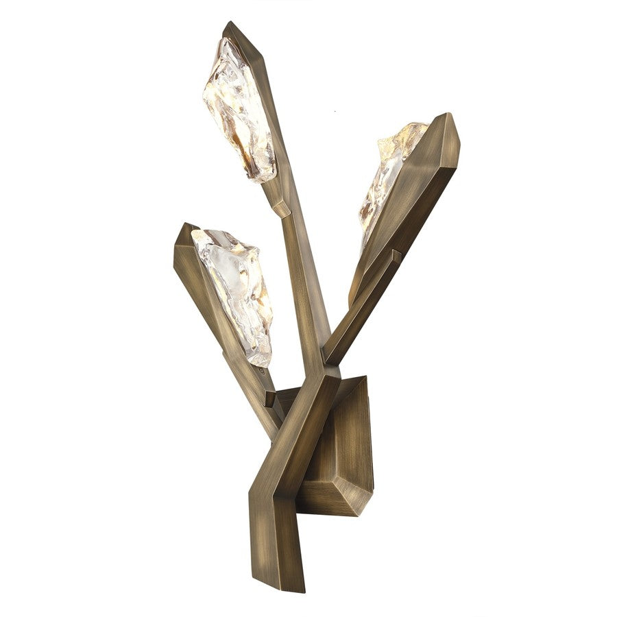 Avenue Geneva 3-Light 26"H LED Sconce, Rusted Gold/Clear Crystal