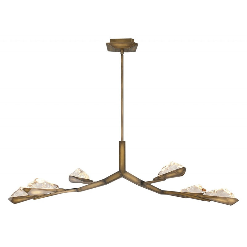 Avenue Geneva 6-Lt 54"W LED Chandelier, Rusted Gold/Clear Crystal