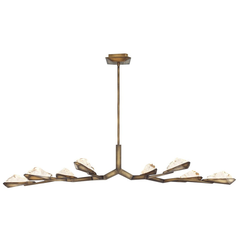 Avenue Geneva 8-Lt 68"W LED Chandelier, Rusted Gold/Clear Crystal