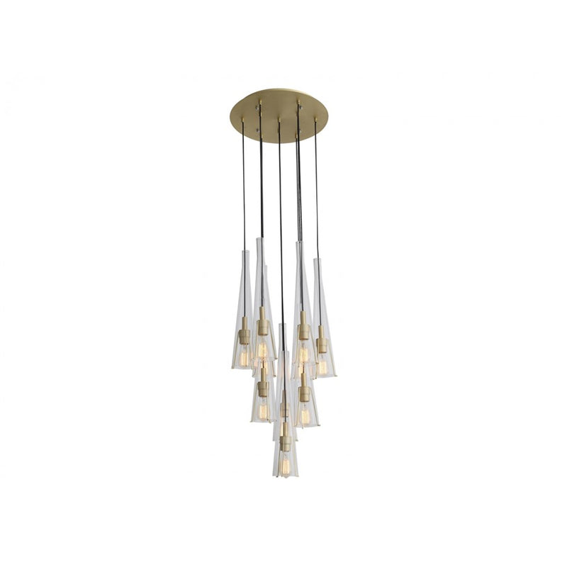 Avenue Lighting Abbey Park 10Lt 27" Pendant/Multi Port, Brass