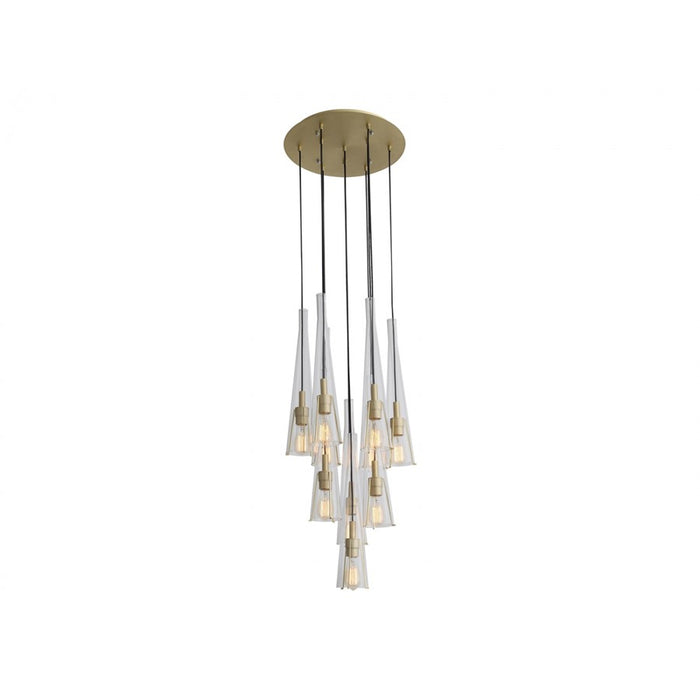 Avenue Lighting Abbey Park 10Lt 27" Pendant/Multi Port, Brass