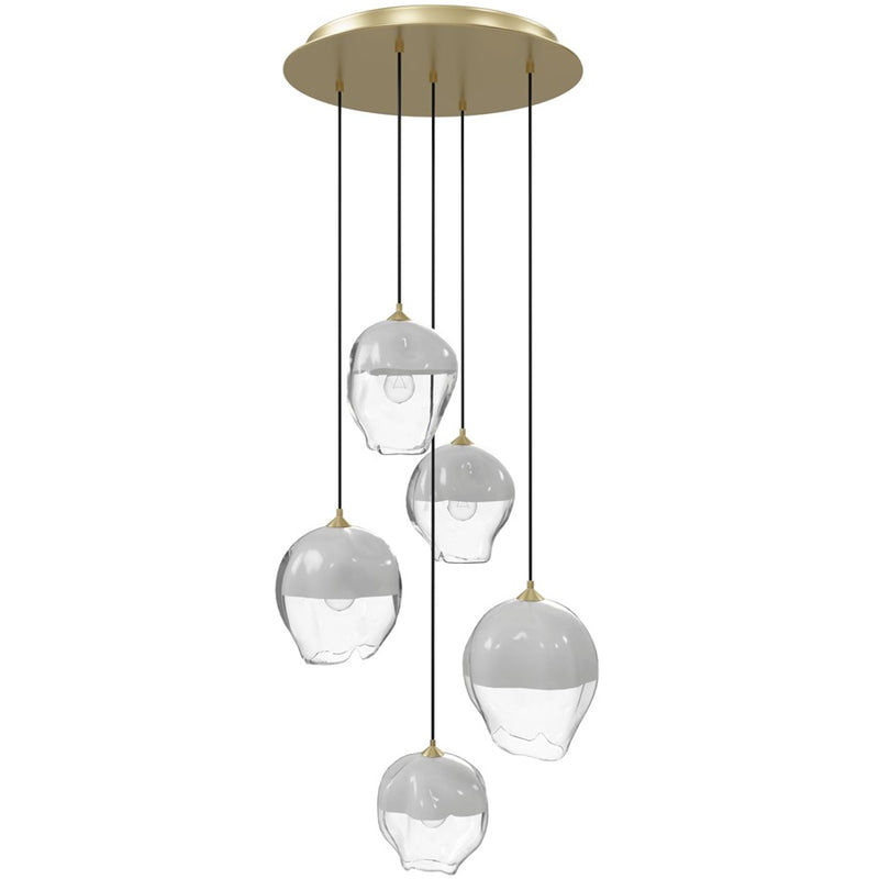 Avenue Lighting Sonoma Ave. 5Lt 210" Pendant/Multi Port, Brass - HF8145-BB-WH