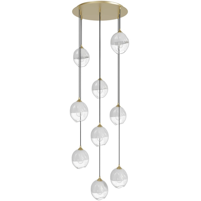 Avenue Lighting Sonoma Ave. 9Lt 210" Pendant/Multi Port, Brass - HF8149-BB-WH