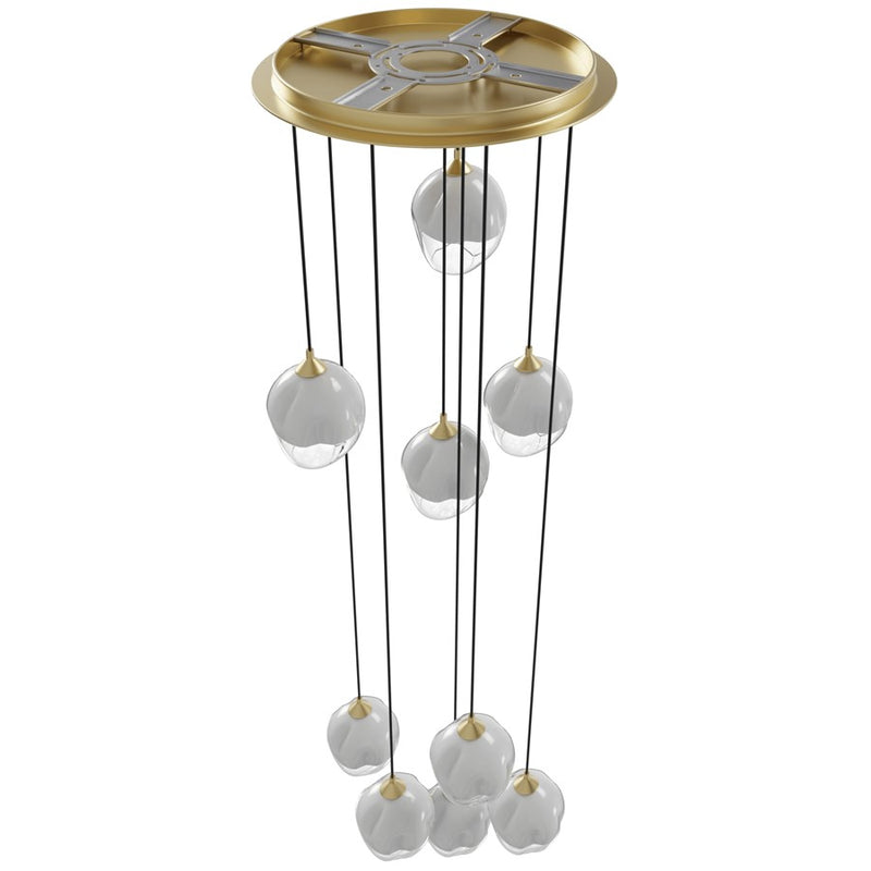 Avenue Lighting Sonoma Ave. 9Lt 210" Pendant/Multi Port, Brass - HF8149-BB-WH